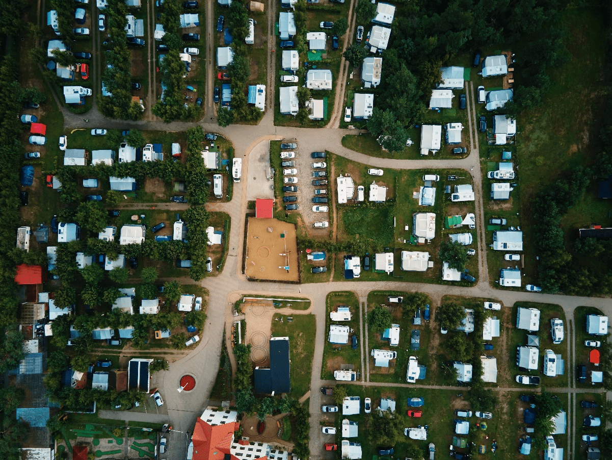 Top-down view of RIDC recreational vehicle community.